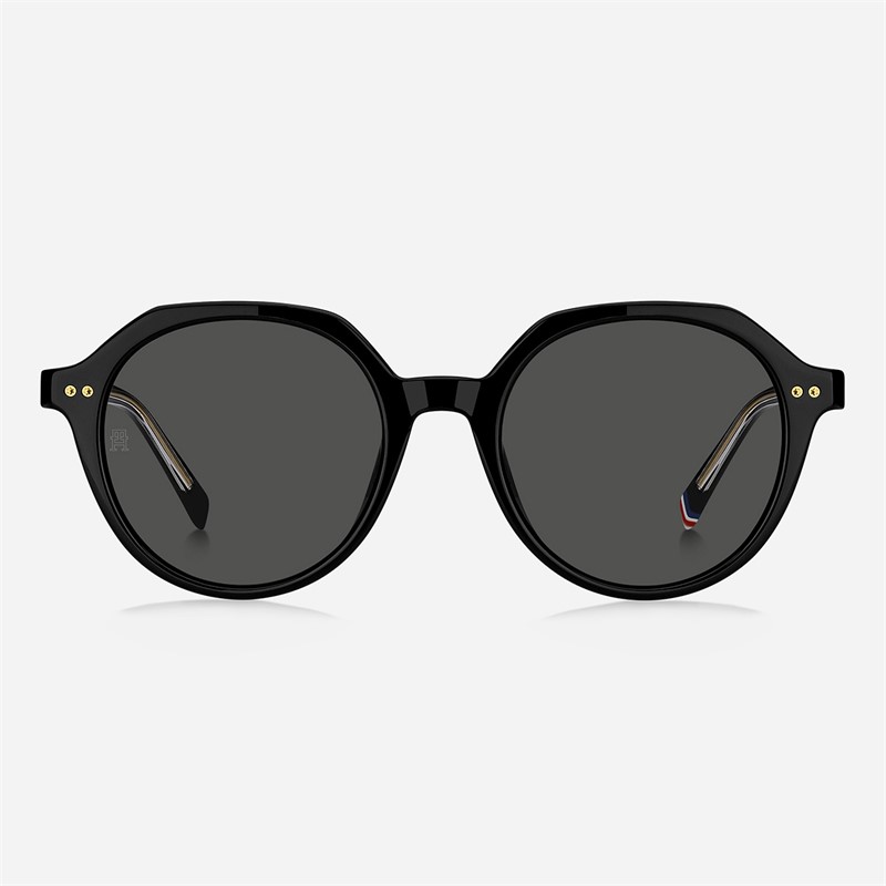 Tommy Hilfiger Womens Round Geometrical Sunglasses Black