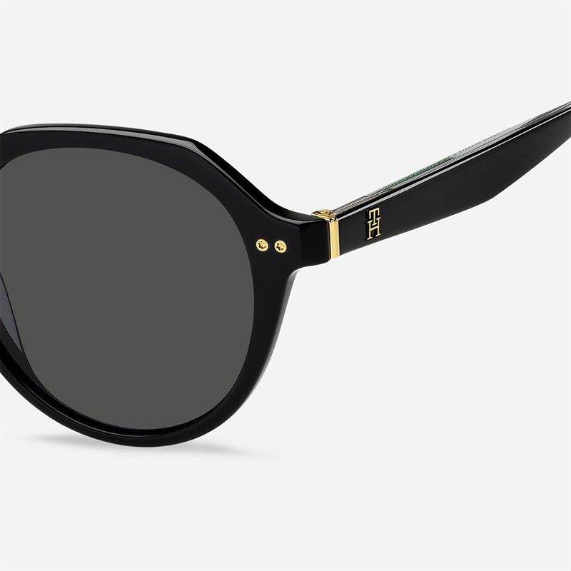 Tommy Hilfiger Womens Round Geometrical Sunglasses Black