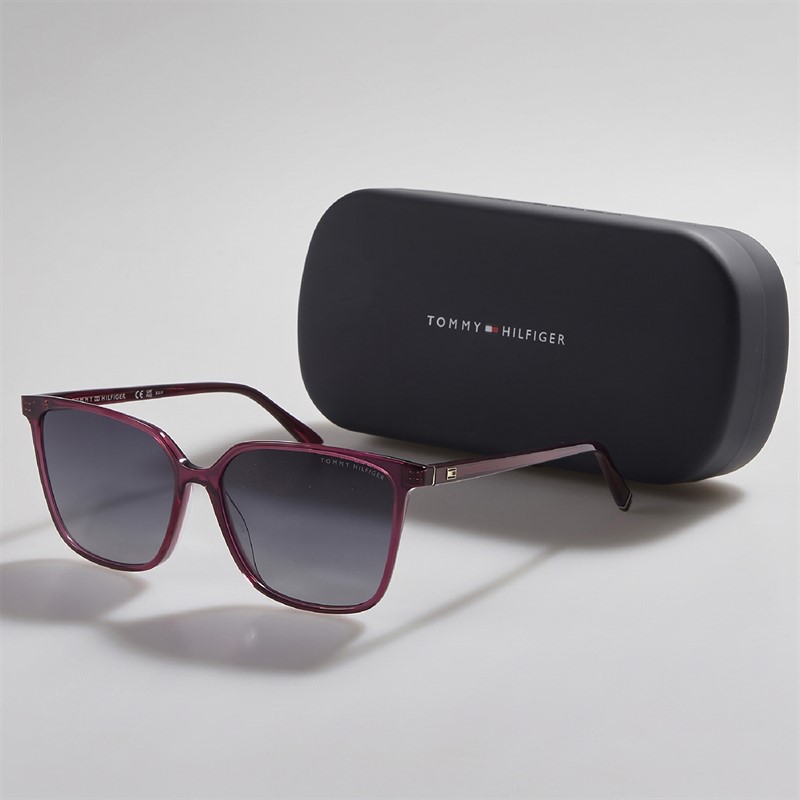 Tommy Hilfiger Womens Square Sunglasses Burgundy 2