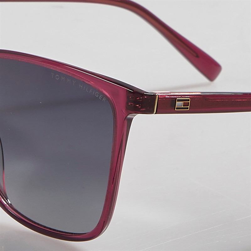 Tommy Hilfiger Womens Square Sunglasses Burgundy 2