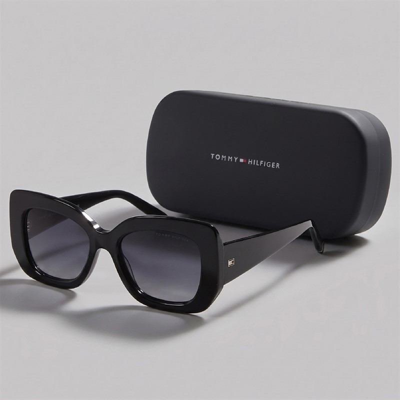 Tommy Hilfiger Womens Rectangular Sunglasses Black