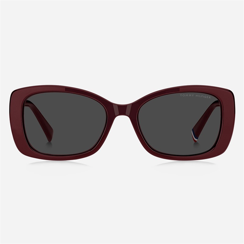 Tommy Hilfiger Womens Rectangular Sunglasses Burgundy 2
