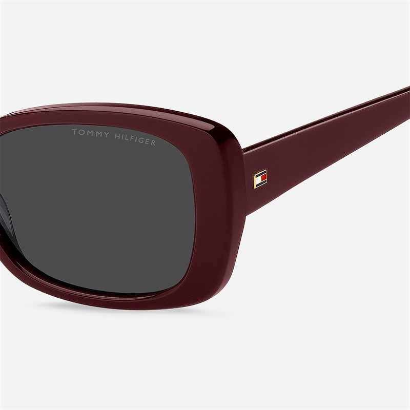 Tommy Hilfiger Womens Rectangular Sunglasses Burgundy 2