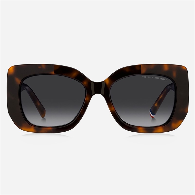 Tommy Hilfiger Womens Rectangular Sunglasses Havana