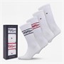 Tommy Hilfiger Mens Four Pack Gift Box Crew Socks White