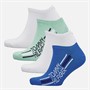 Tommy Hilfiger Mens Logo Stripe Four Pack Trainer Socks Green/Blue