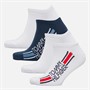 Tommy Hilfiger Mens Logo Stripe Four Pack Trainer Socks White/Navy