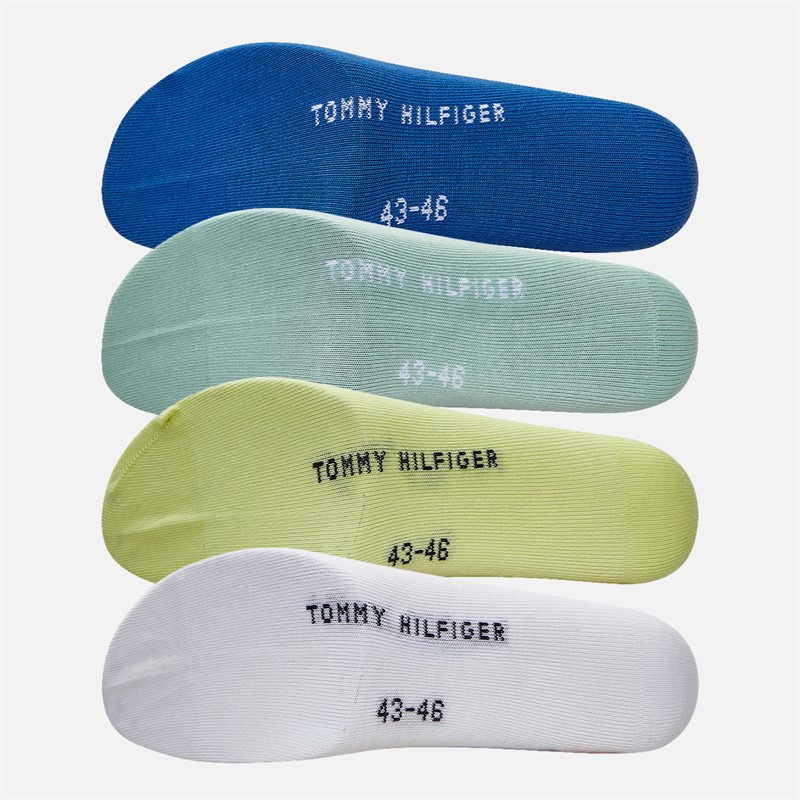 Tommy Hilfiger Mens Monogram Four Pack Gift Box Crew Socks Multi