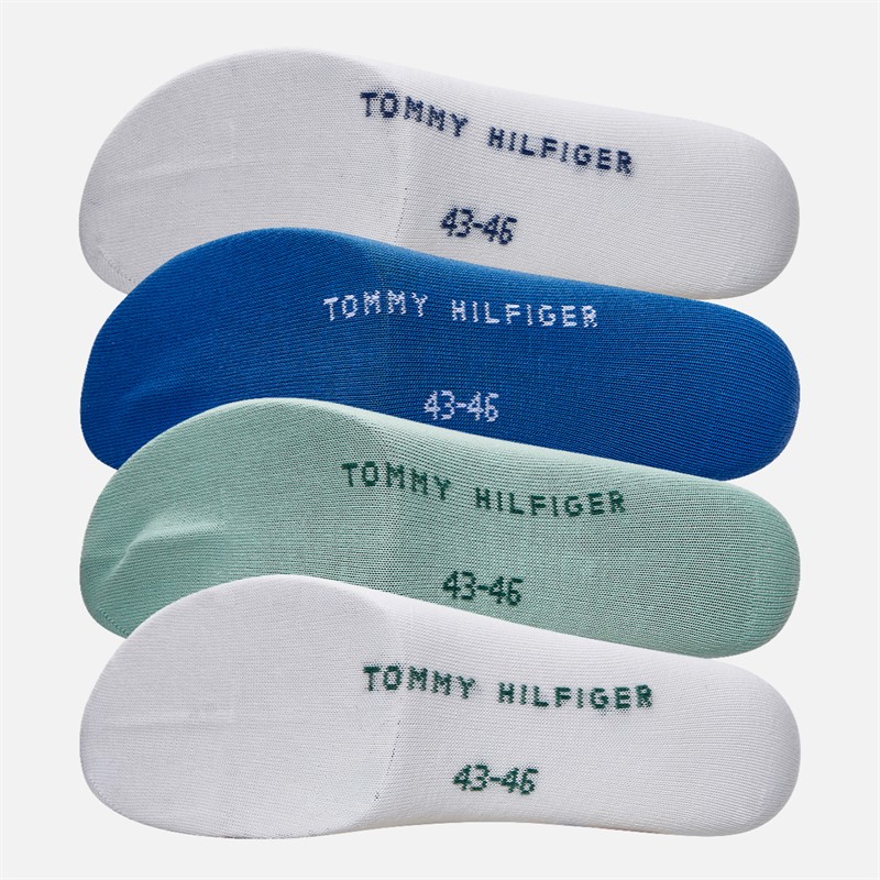 Tommy Hilfiger Mens Four Pack Quarter Socks Blue/Green