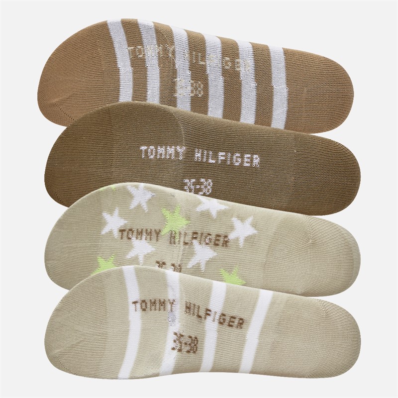 Tommy Hilfiger Kids Breton Stripe Star Four Pack Crew Socks Black/Sand