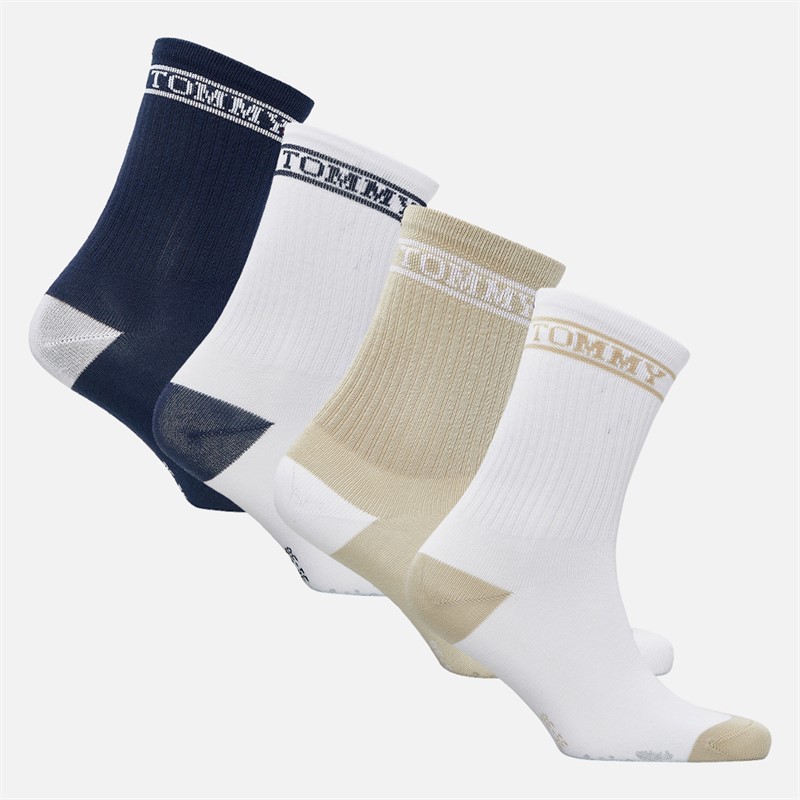 Tommy Hilfiger Kids Four Pack Crew Socks Tommy Original