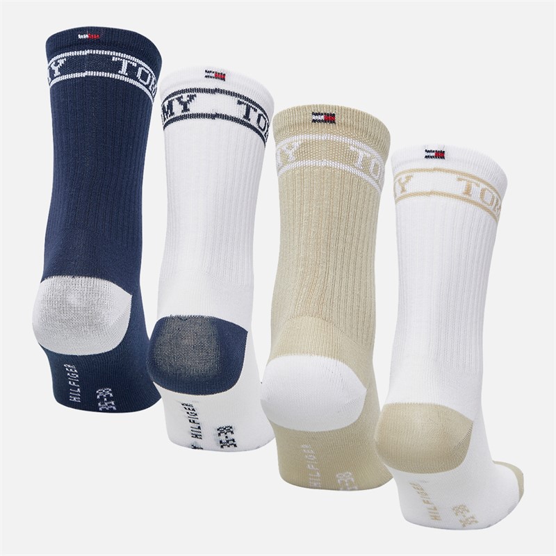 Tommy Hilfiger Kids Four Pack Crew Socks Tommy Original