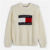 Tommy Hilfiger Boys Heritage Flag Jumper Ivory