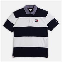 Tommy Hilfiger Boys Contrast Collar Rugby Shirt Night Navy