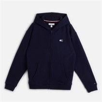 Tommy Hilfiger Boys Tonal Flag Zip Through Hoodie Dark Night Navy