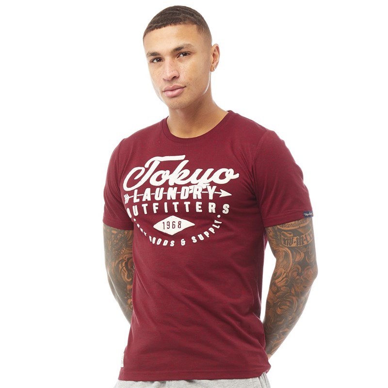 Tokyo Laundry Mens Robins T-Shirt Red Grindle