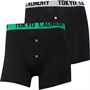 Tokyo Laundry Mens Nelson 2 Two Pack Boxers Light Grey Marl/Bright Green