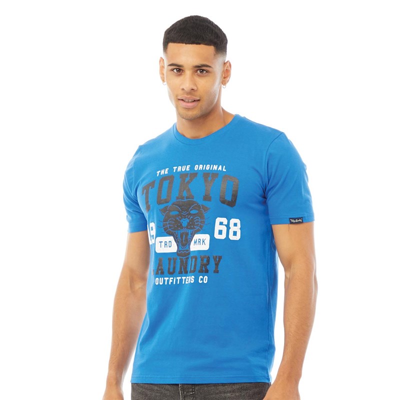T-shirt Homme Tokyo Laundry 'Leon' - Coupe Droite, Jersey Coton Mélangé, Col Rond - Logo Brodé - 10