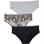 Tokyo Laundry Womens Perrie Three Pack Microfibre Briefs Jet Black/Northern Droplet