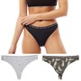 Tokyo Laundry Womens Orlando Three Pack Microfibre Thongs Jet Black/Northern Droplet