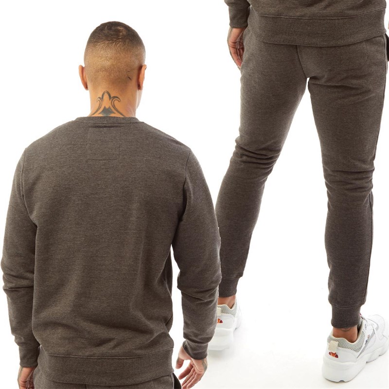 Tokyo Laundry Mens Grate Sweatshirt And Joggers Set Charcoal Marl