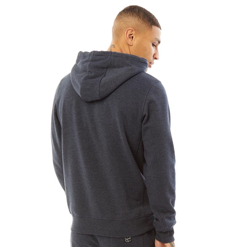 Tokyo Laundry Mens Fairwell Zip Through Hoodie Navy Marl
