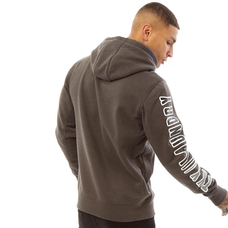 Tokyo Laundry Mens Spark Zip Through Hoodie Eiffel Tower Grey