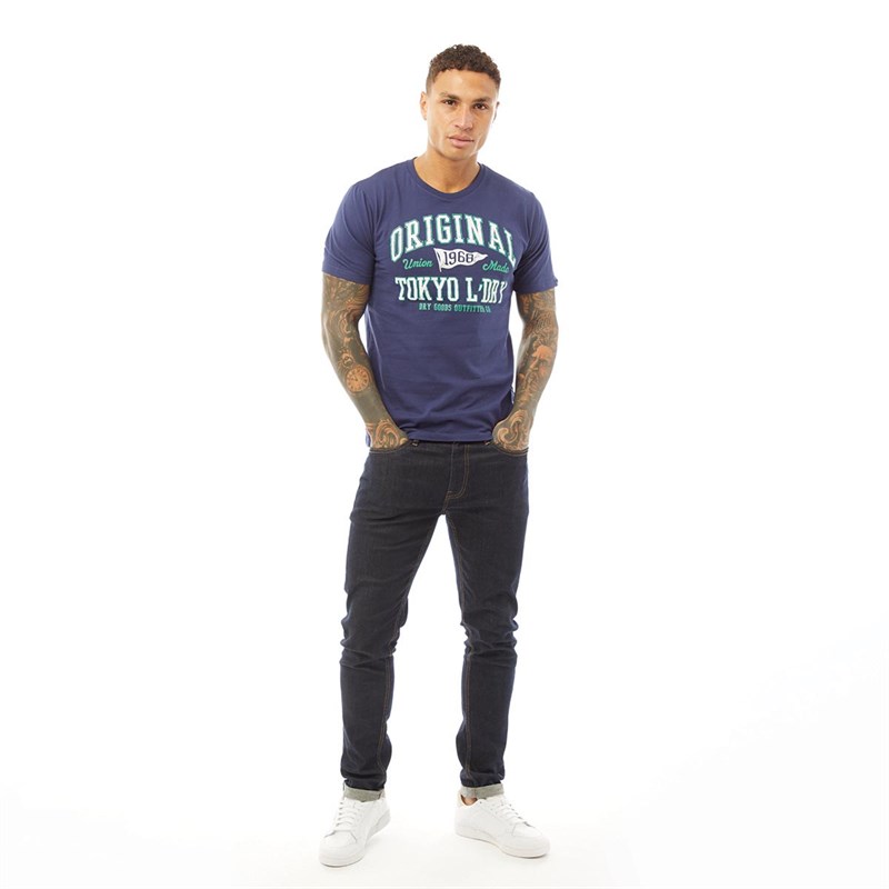 Tokyo Laundry Mens Rockwood T-Shirt Medieval Blue