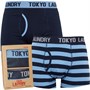 Tokyo Laundry Mens Saber Two Pack Boxers Allure Blue/Sky Captain Navy