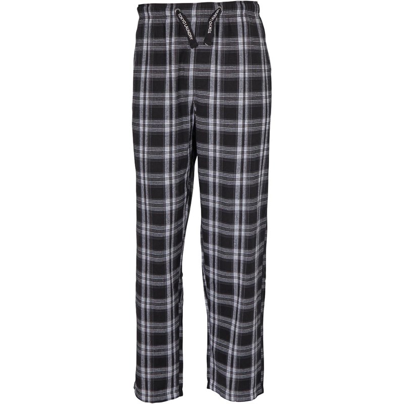 Buy Tokyo Laundry Mens Bennett Checked Flannel Pants Jet Black Check