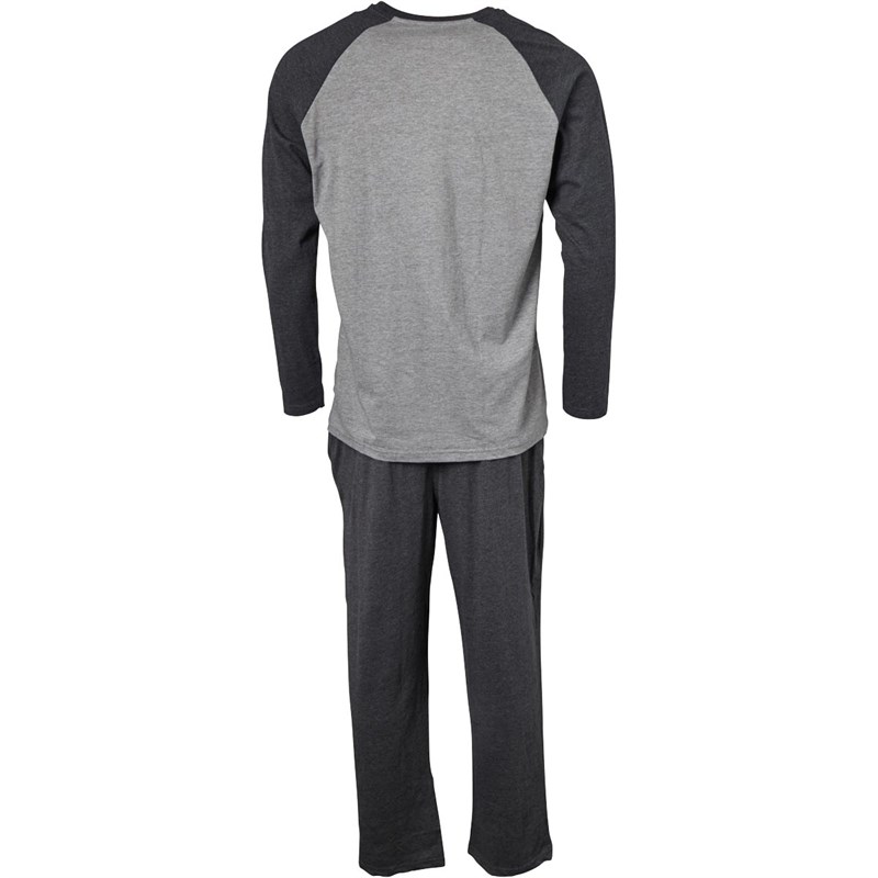 Tokyo Laundry Mens Farlov Long Sleeve Top And Pants Lounge Set Mid Grey Marl