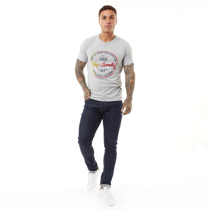 Tokyo Laundry Herre Rainbow Surf T-shirts Grå Mergel