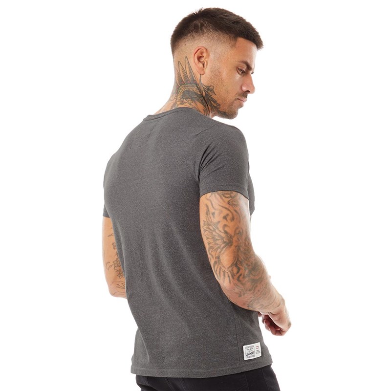 Tokyo Laundry Mens Cloud T-shirt Dark Grey Micro Stripe