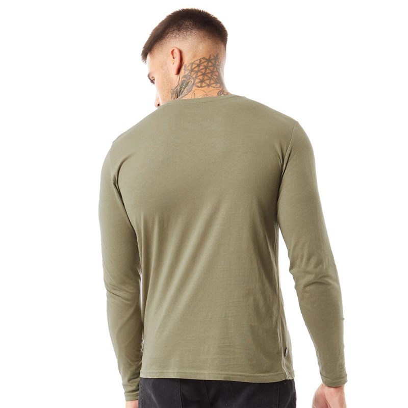 Tokyo Laundry Mens Hands Long Sleeve Top Deep Lichen Green