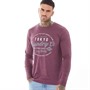 Tokyo Laundry Heren Default T-shirts met lange mouwen Gemeleerd Bordeauxrood