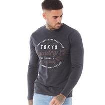 Tokyo Laundry Mens Default Long Sleeve Top Charcoal Marl
