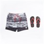 Tokyo Laundry Mens Urswicke Swim Shorts And Flip Flops Set Black