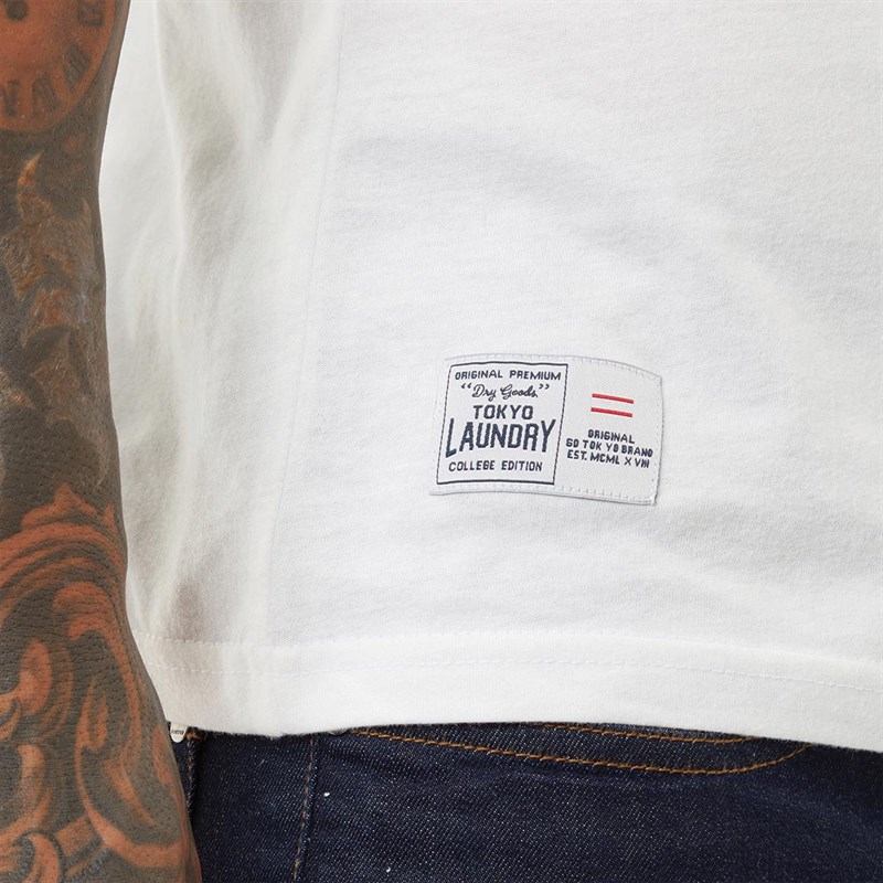 Tokyo Laundry Mens Optic T-Shirt Snow White
