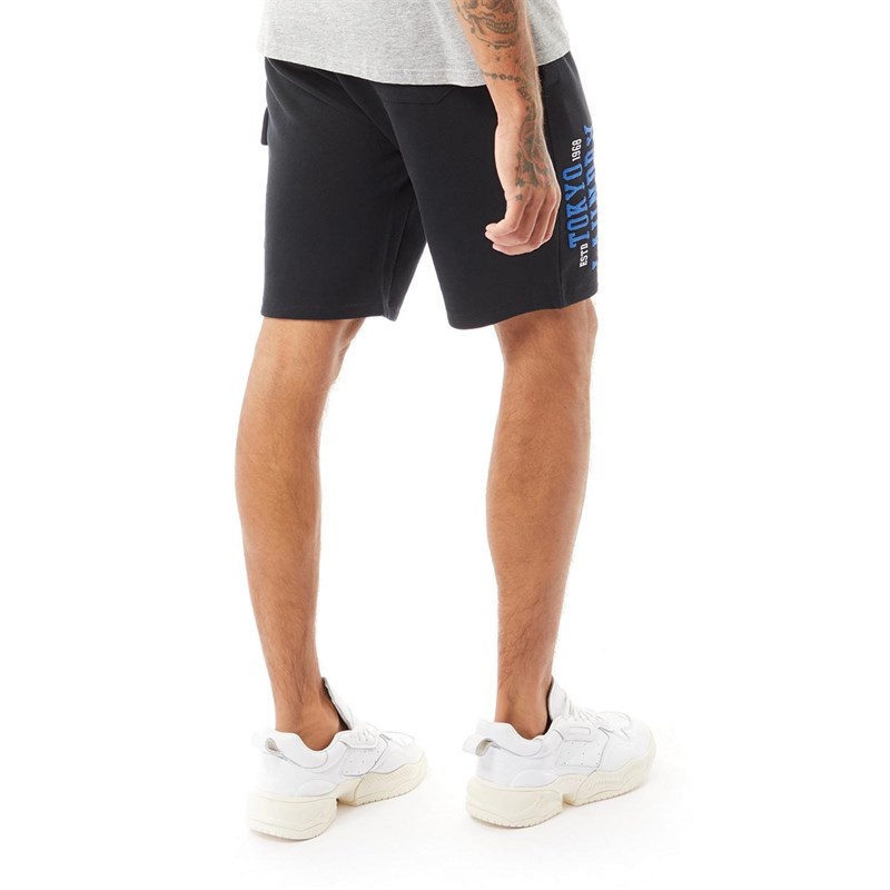 Tokyo Laundry Mens Siding Multi Pocket Jersey Shorts Black