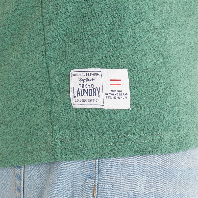 Tokyo Laundry Mens Imperium T-Shirt Dark Green Grindle