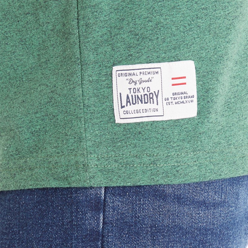 Tokyo Laundry Mens Boxed T-Shirt Dark Green Grindle