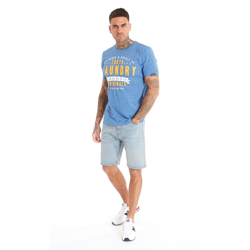 Tokyo Laundry Mens Imperium T-Shirt Light Blue Grindle