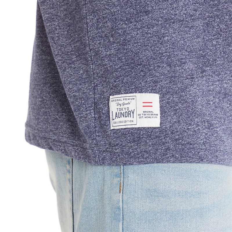 Tokyo Laundry Mens Prema T-Shirt Navy Grindle