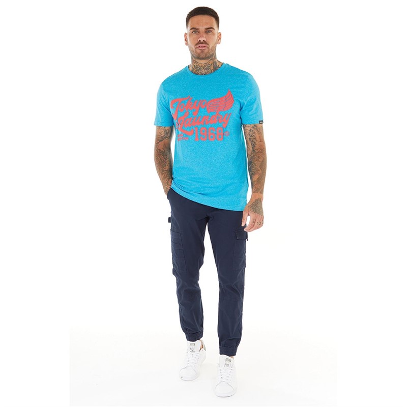 Tokyo Laundry Mens Rocket T-Shirt Sea Grindle