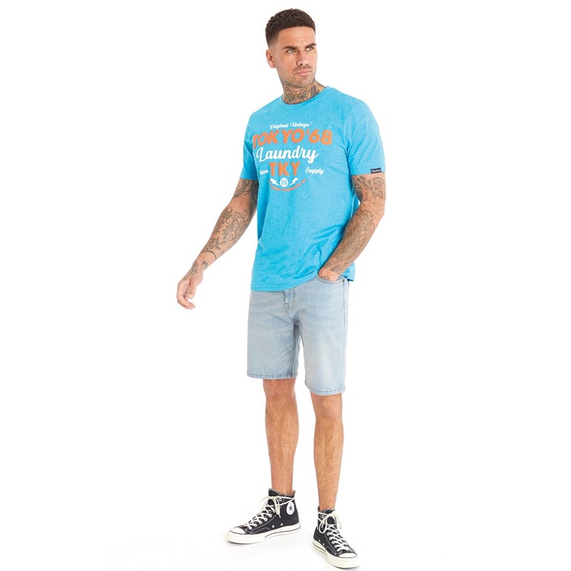 Tokyo Laundry Mens Watcher T-Shirt Sea Grindle