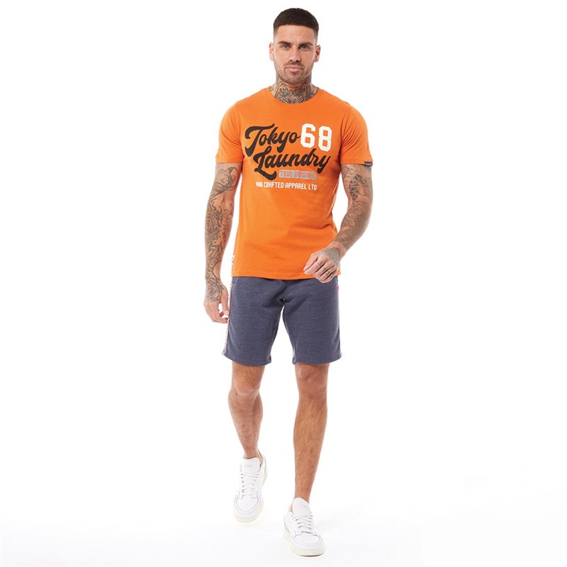 Tokyo Laundry Mens Malibu Jersey Shorts Indigo Marl