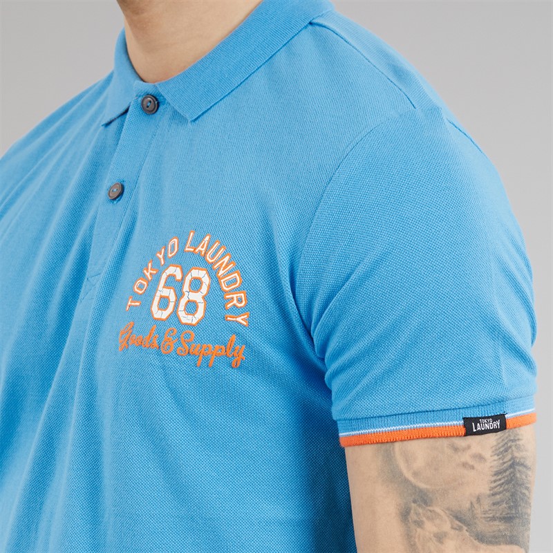 Tokyo Laundry Mens Sporty Polo Shirt Blue
