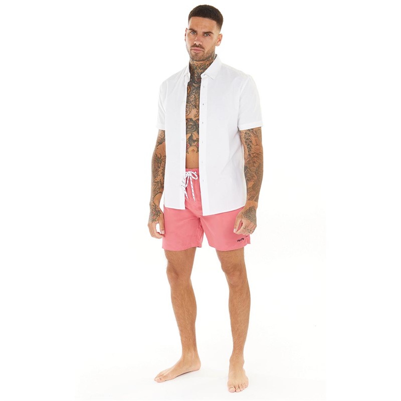 Tokyo Laundry Mens Namaste Swim Shorts Pink