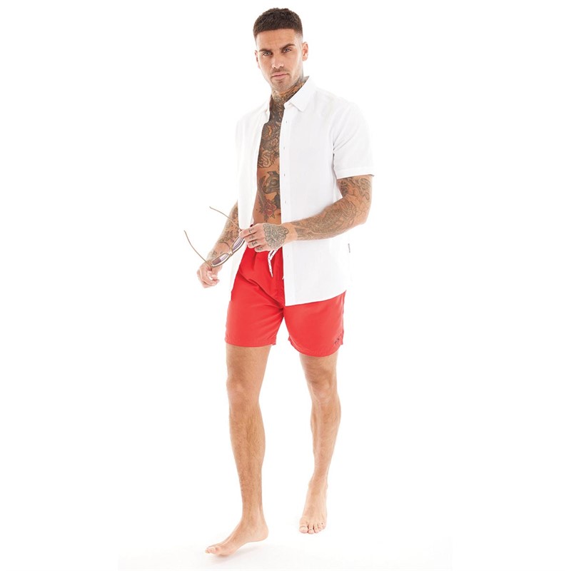 Tokyo Laundry Mens Namaste Swim Shorts Red