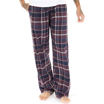 Tokyo Laundry Mens Leslie Checked Flannel Cotton Lounge Pants Burgundy/Navy